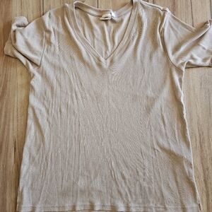 Women's V-Neck Beige Top,  From The Buckle Never Worn